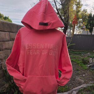 Essentials-Style Coral Hoodie | XXS–XXL | Oversized Fit | NEW